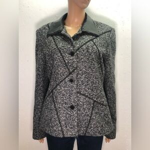 Pierre Cardin grey tweed blazer jacket